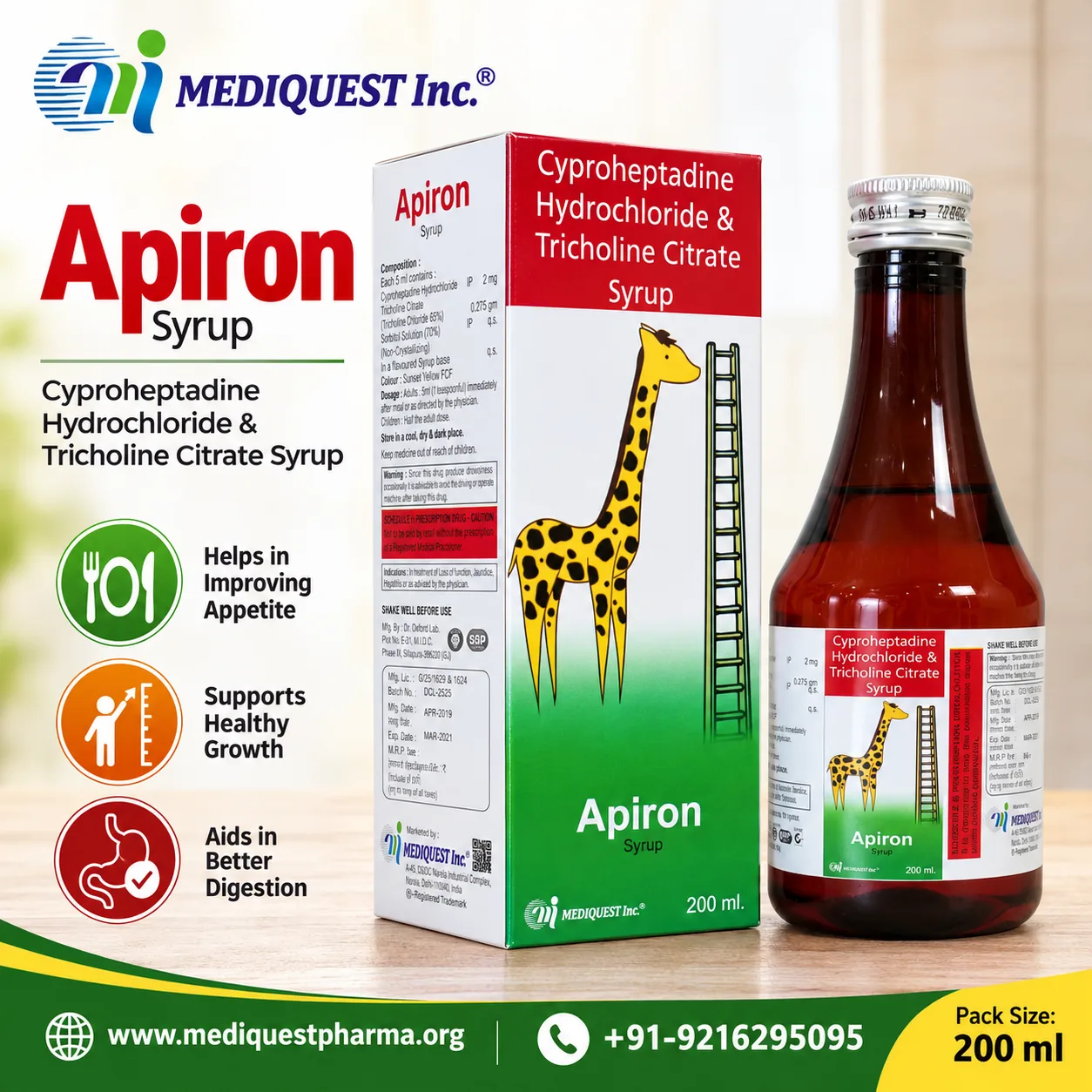 APIRON SYP – pack photo, Mediquest Inc.