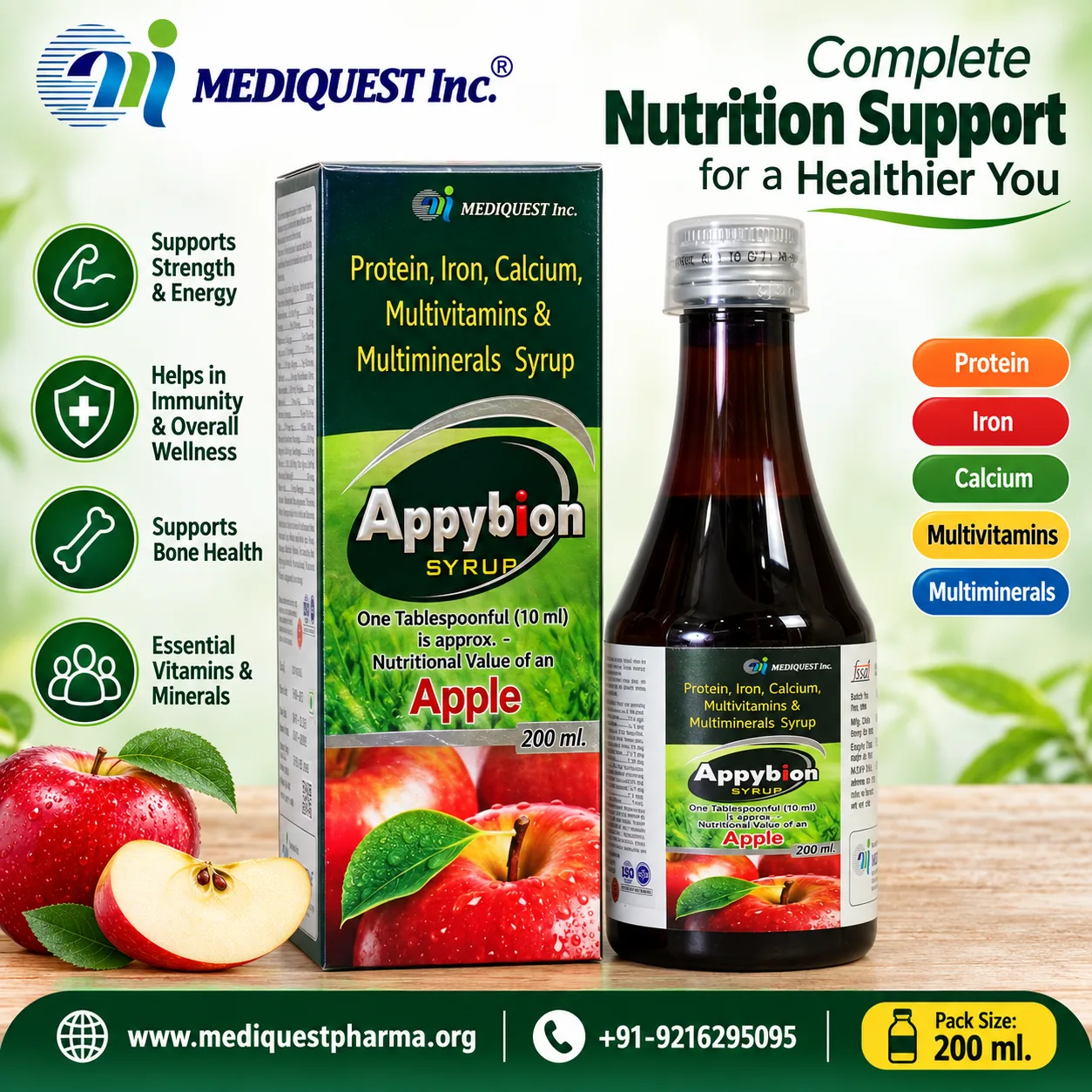 APPYBION SYRUP – pack photo, Mediquest Inc.