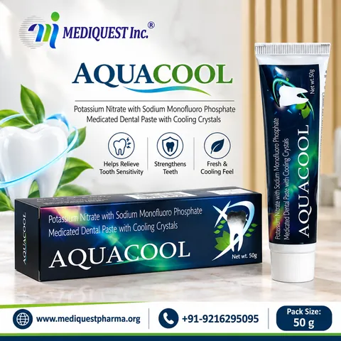 AQUACOOL TOOTH PASTE (CLEAR GEL) – pack photo, Mediquest Inc.