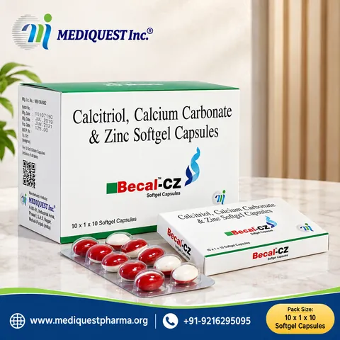 BECAL-CZ SOFTGEL CAP – pack photo, Mediquest Inc.
