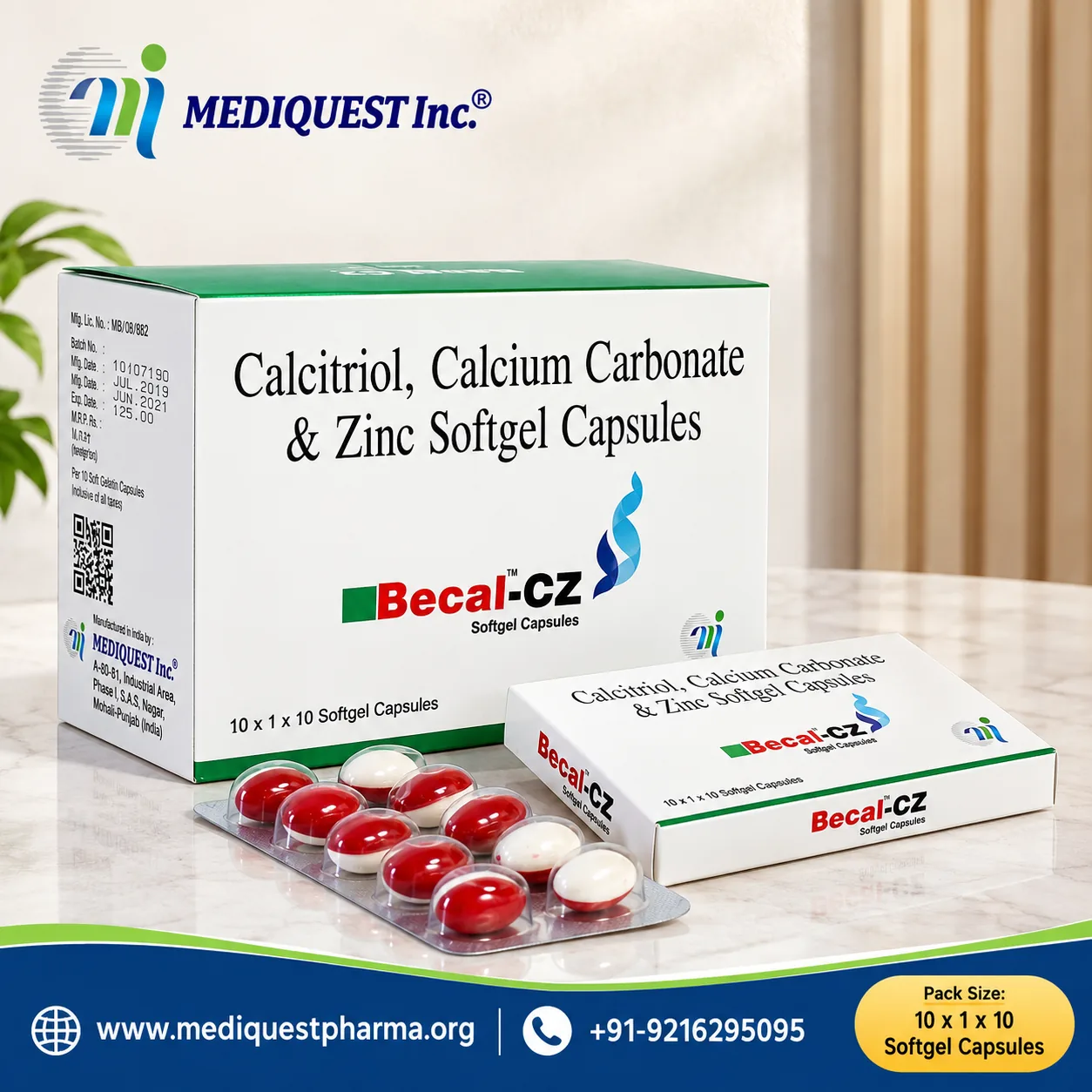 BECAL-CZ SOFTGEL CAP – pack photo, Mediquest Inc.