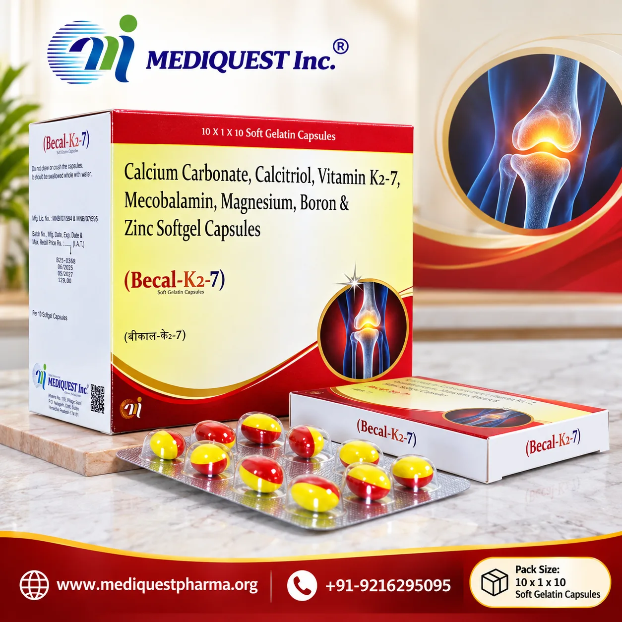 BECAL-K2-7 SOFTGEL – pack photo, Mediquest Inc.