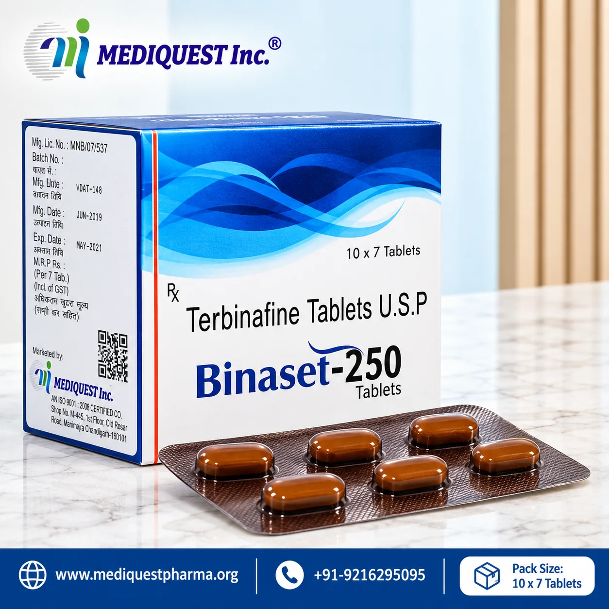 BINASET-250 TAB – pack photo, Mediquest Inc.