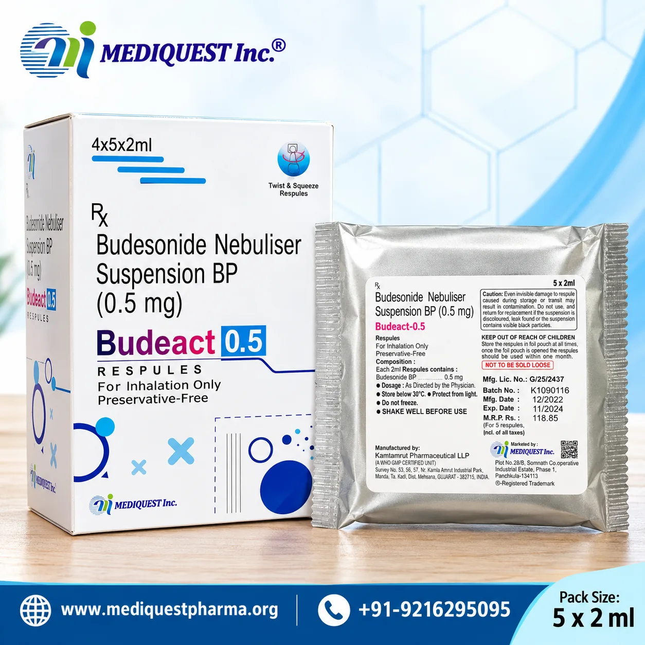 BUDEACT 0.5 RESPULES – pack photo, Mediquest Inc.