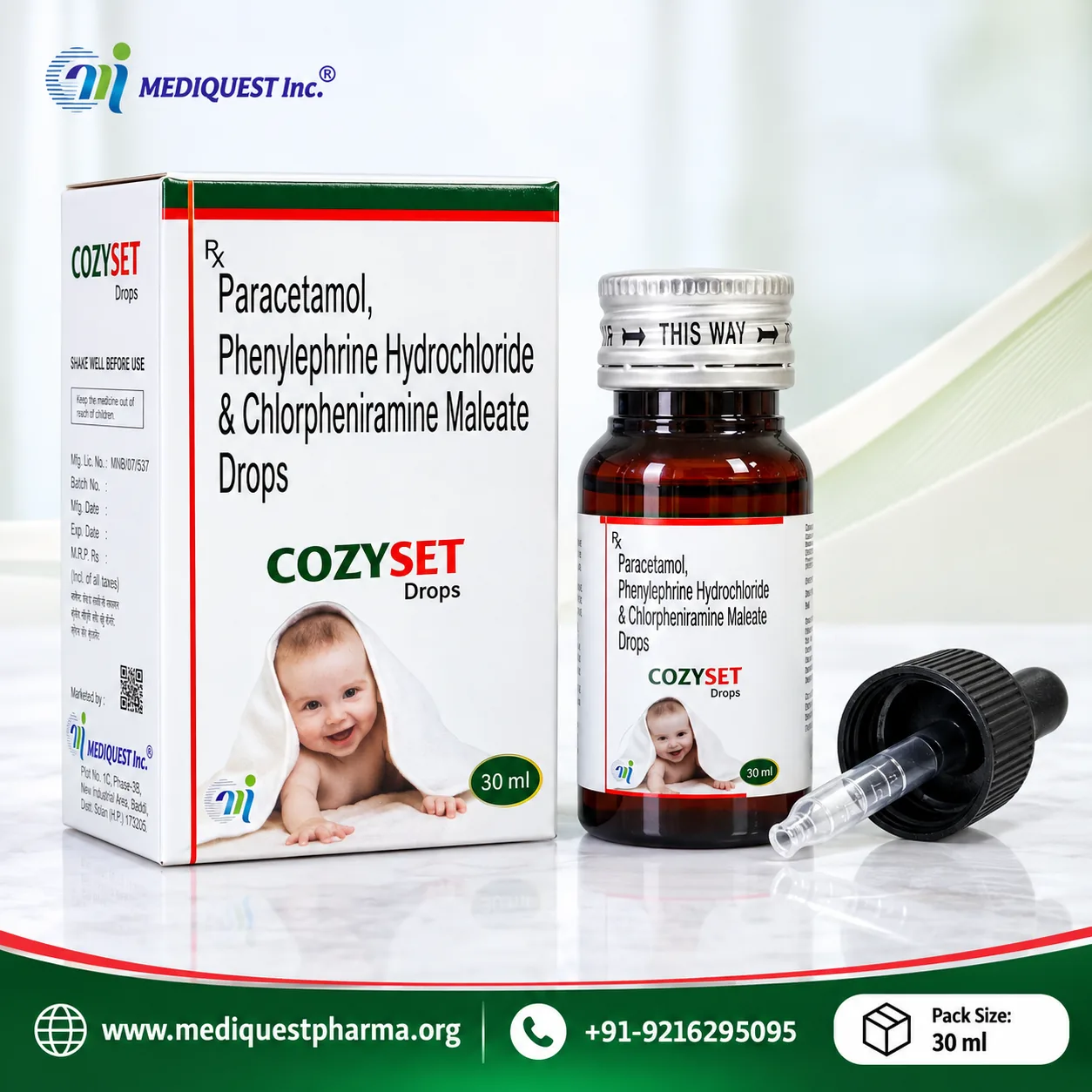 COZYSET DROPS – pack photo, Mediquest Inc.