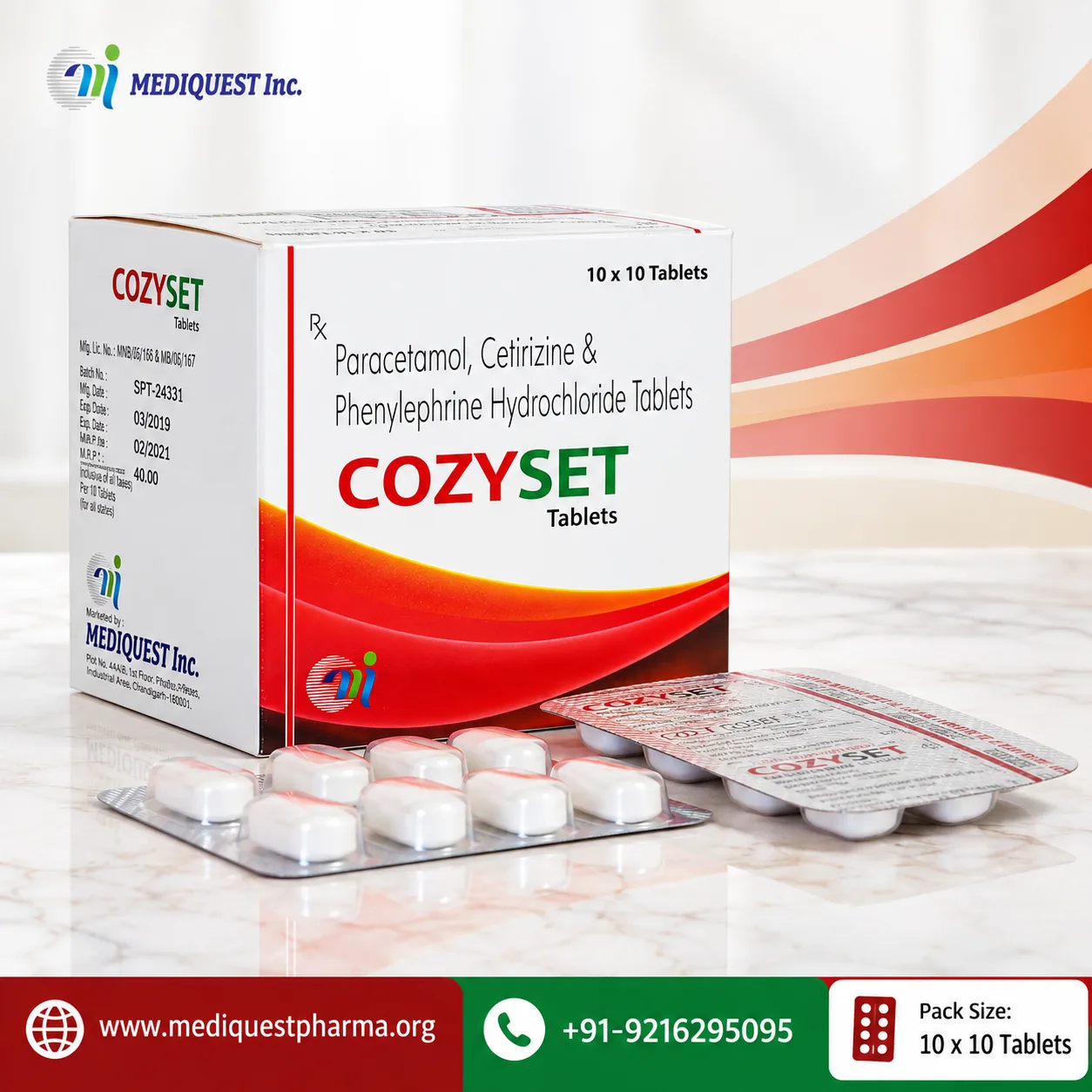 COZYSET TAB – pack photo, Mediquest Inc.