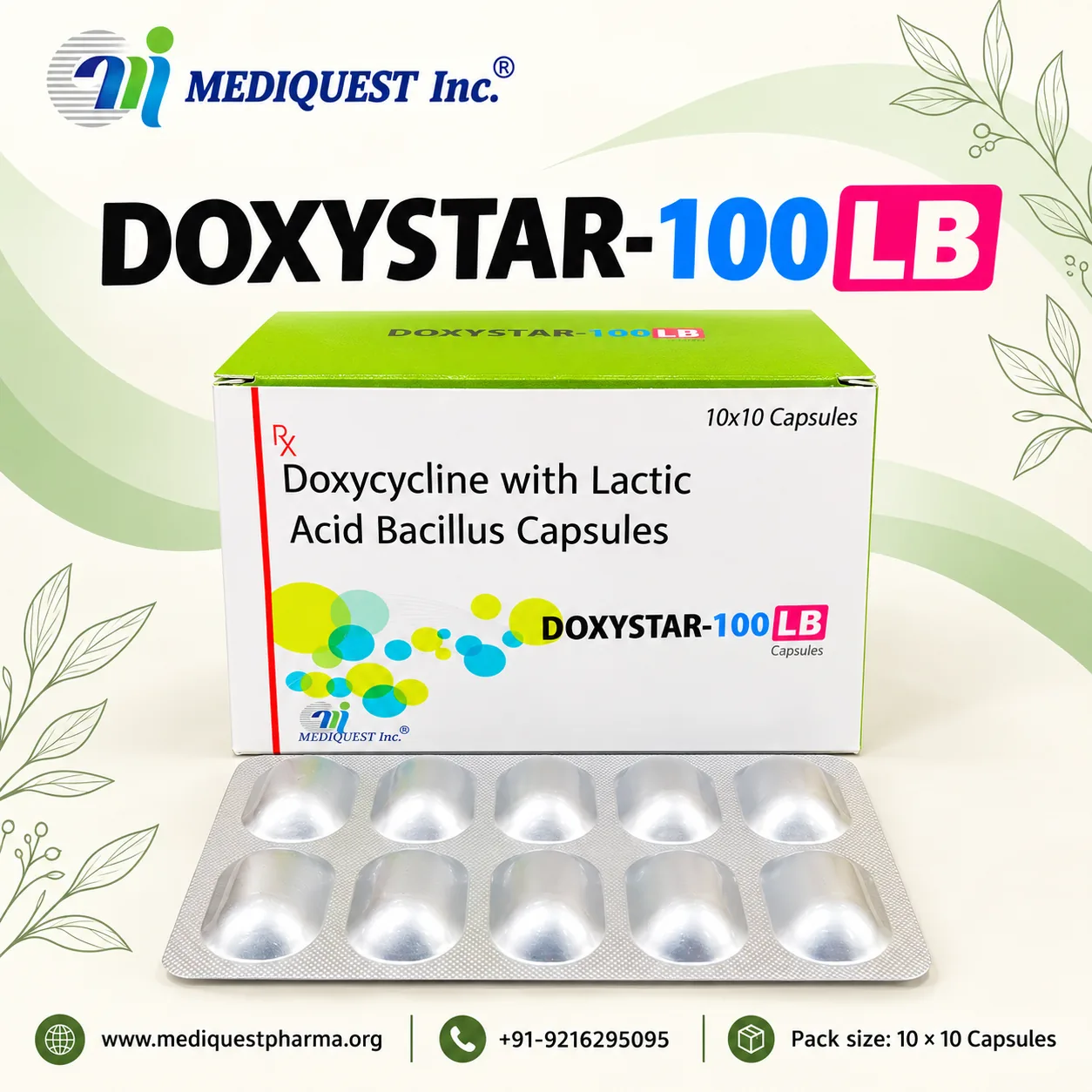 DOXYSTAR-100 LB CAP – pack photo, Mediquest Inc.