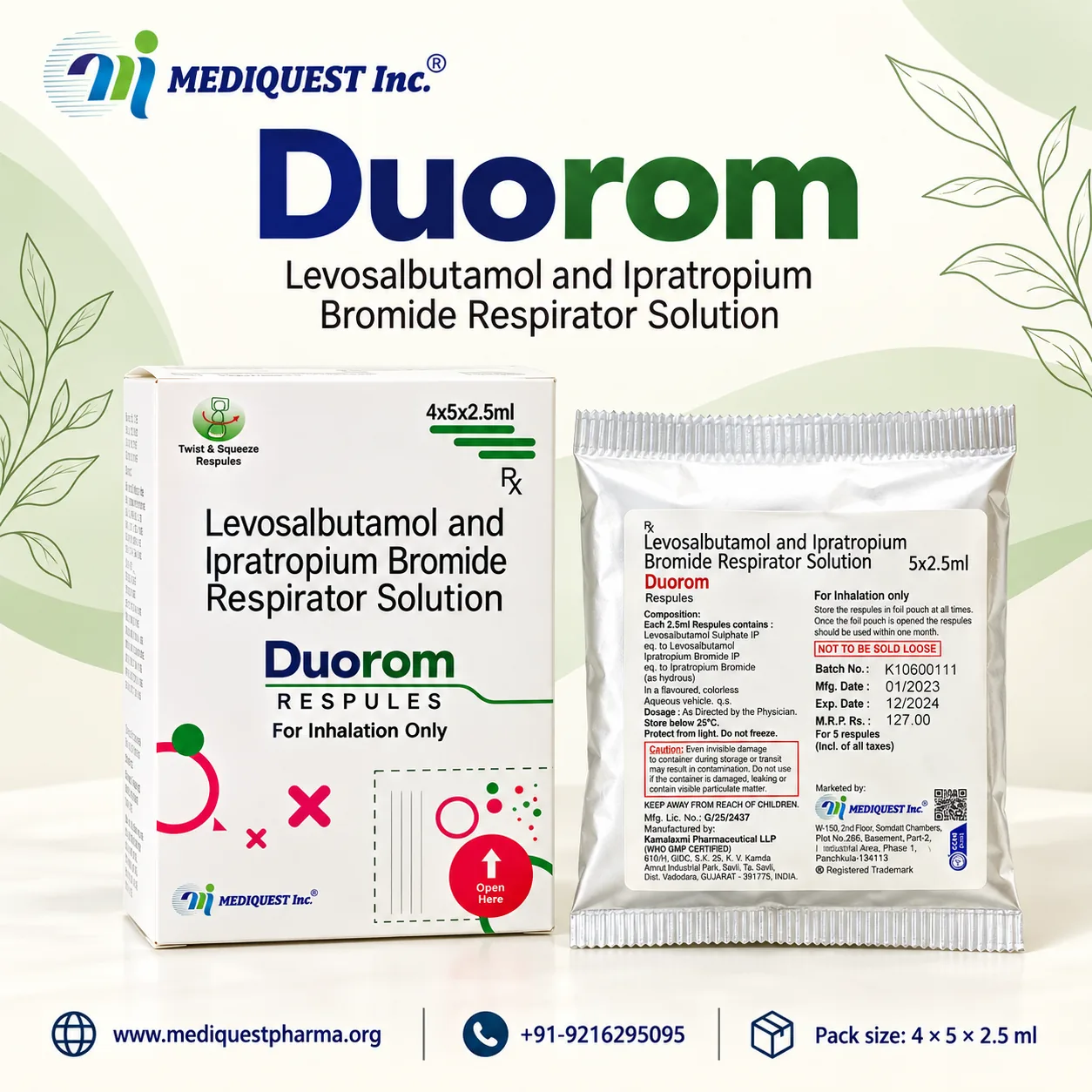 DUOROM RESPULES – pack photo, Mediquest Inc.