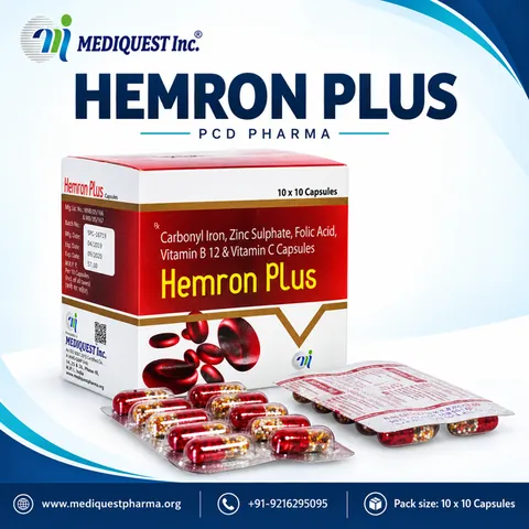 HEMRON PLUS CAP – pack photo, Mediquest Inc.