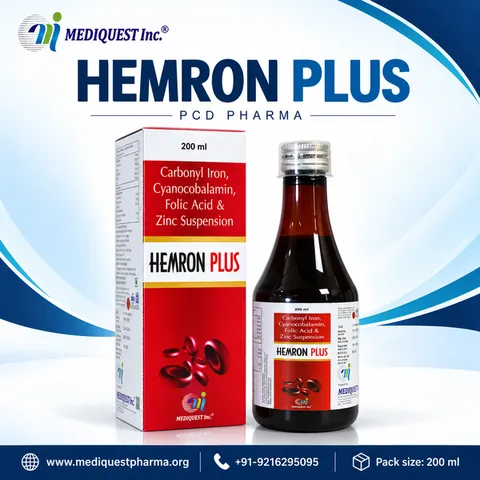 HEMRON PLUS SYRUP – pack photo, Mediquest Inc.