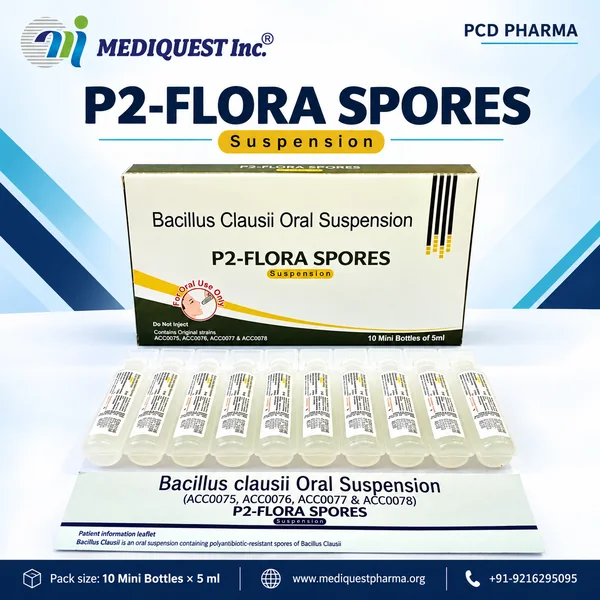 P2-FLORA SPORES SUSP. – pack photo, Mediquest Inc.