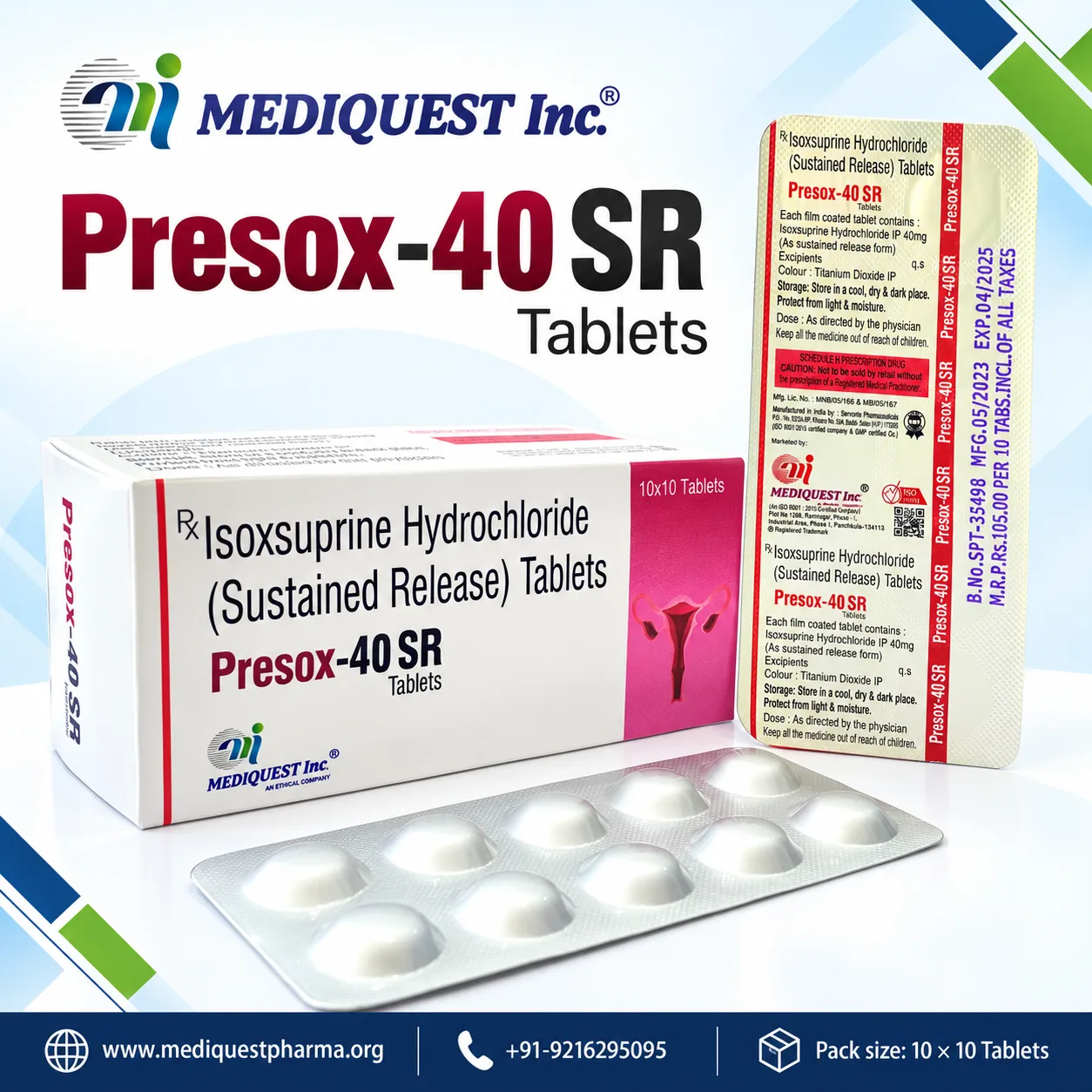 PRESOX-40 SR TAB – pack photo, Mediquest Inc.