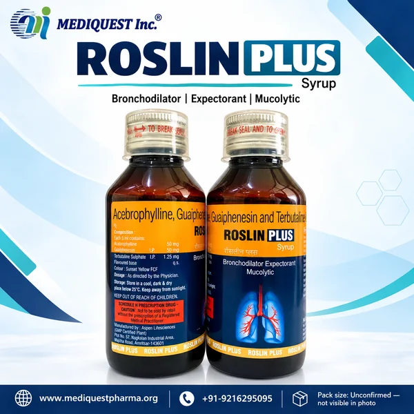ROSLIN PLUS SYRUP – pack photo, Mediquest Inc.